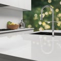 white glossy kitchen countertop surface, suitable for product display and e-commerce product image design Royalty Free Stock Photo
